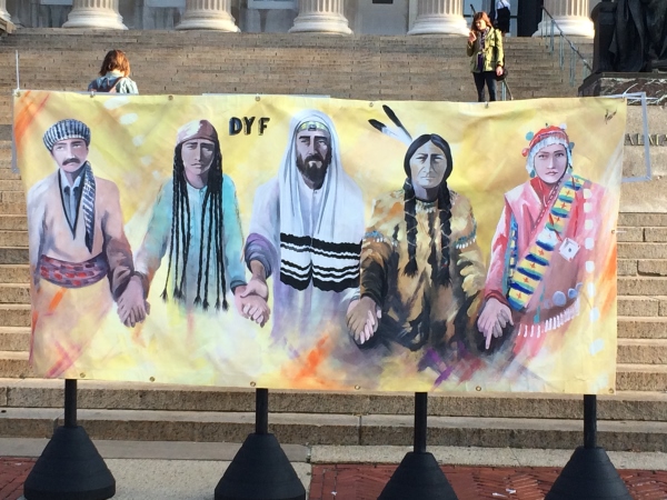 "Hebrew Liberation" banner at Columbia University.